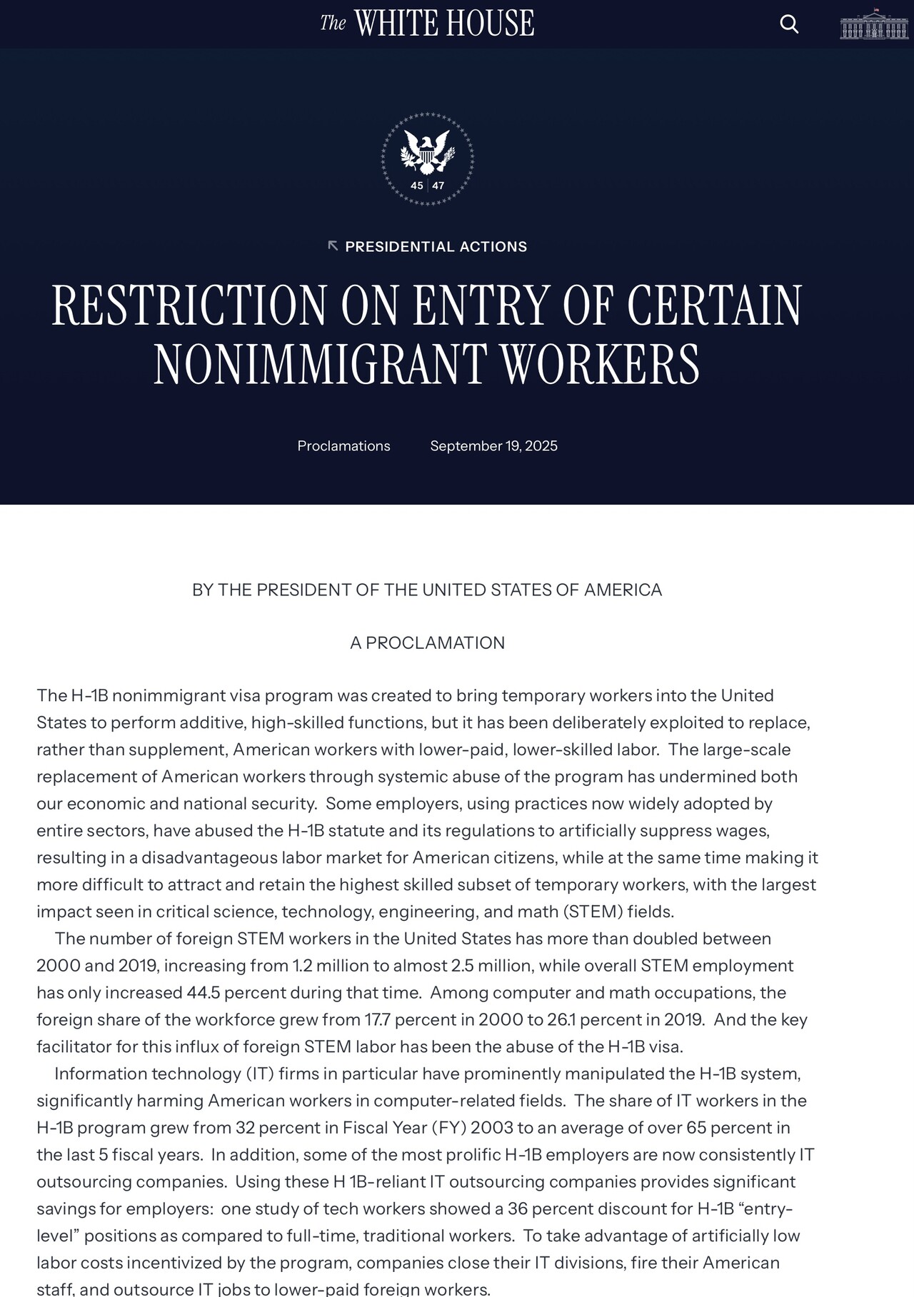 트럼프, H-1B 비자 규제 강화… 기업당 외국인 채용에 10만달러 부과 < 뉴스 < 기사본문 - KUBC
